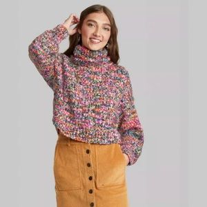 Wild Fable Women’s Cropped Turtleneck Pullover Sweater